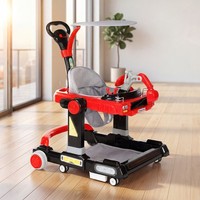 4-in-1 Baby Walker, Foldable Push Along Walkers w/ Adjustable Height & Qbpcvlagk