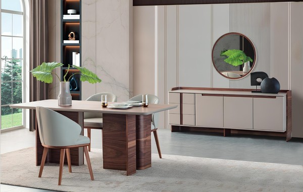 Exklusive Esszimmer MöBel Robuster Esstisch Designer Sideboard StüHle-image