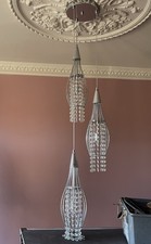 Triple Light Crystal Cluster Pendant 120cm Drop Light Fitting Ceiling Light Hall