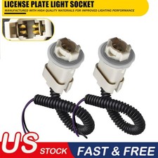 2Pcs License Plate Light Socket&Wiring Harness Fit Ford 1990-2015 F1TZ-13550-A