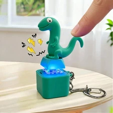Lizard Button Keychain Sound Fidget Toy, Fun Keychain with Light Stress Relief