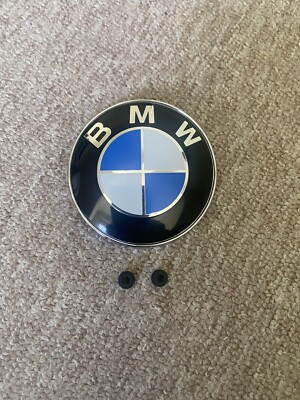 NEW 1 X BONNET BADGE EMBLEM 82MM FOR BMW With Grommets - E46 E36 E90 ...