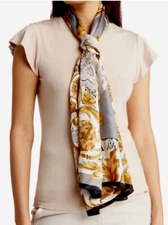 La Fiorentina 100% Silk Paisley Scarf 68" × 20" NEW