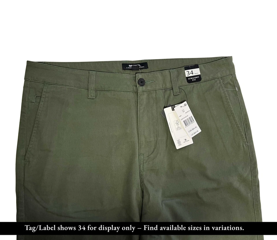 Pantalón Rip Curl Hombre Negro - Oliva Oscuro Clásico Surf Chino Elástico (S01), (S02) Foto 3 de 4