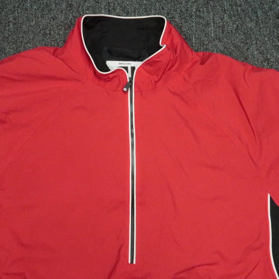 Footjoy Jacket Mens Large Red Dryjoys Tour Collection Half Zip Short Sleeve - Image 2 of 4