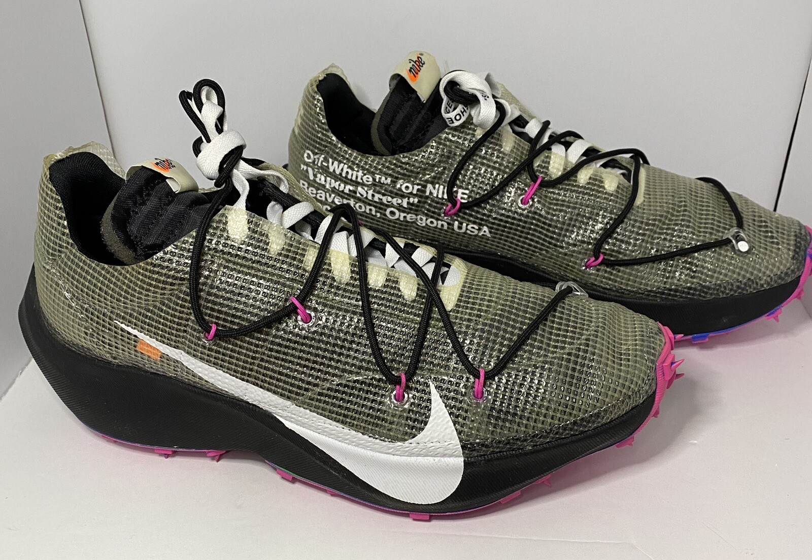 OFF WHITE X NIKE Nike Vapor Street x bianco sporco laser fucsia donna 15 5 uomo 14 CD8178 001