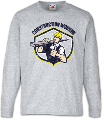 Construction Worker I Kids Long Sleeve T-Shirt Housebuilder Bricklayer