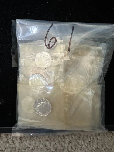 1961 Silver Proof Roosevelt Dime Roll 50 Coins 90% SILVER Cello Wrapped