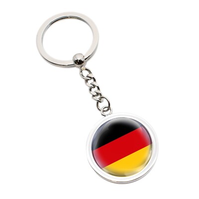 Schlüsselanhänger Deutschland Deutsche Flagge personalisiert mit Kurzbotschaft rund