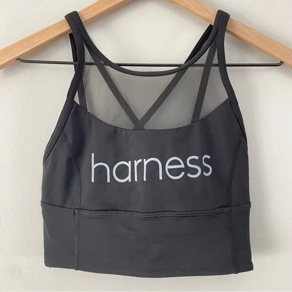 Lululemon Clip In Long Line Black Sports Bra 2 Harness