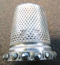 Lotthammer-Stützel Silber 925 Fingerhut Rand Markasiten Sterling silver thimble