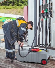 Fuel Caddy 15Gallon Portable Gas Fuel Tank Container with Manual Transfer Nozzle