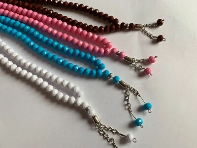 3 x Rosa Tesbih Gebetskette Islam Namaz Zikr 99 Perlen Misbaha Gebet Rosenkranz - Bild 1 von 2