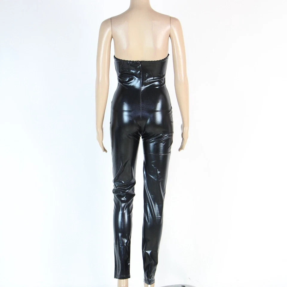 Sexy Stretchy Wet Look Strapless Catsuit. - image 2 of 2