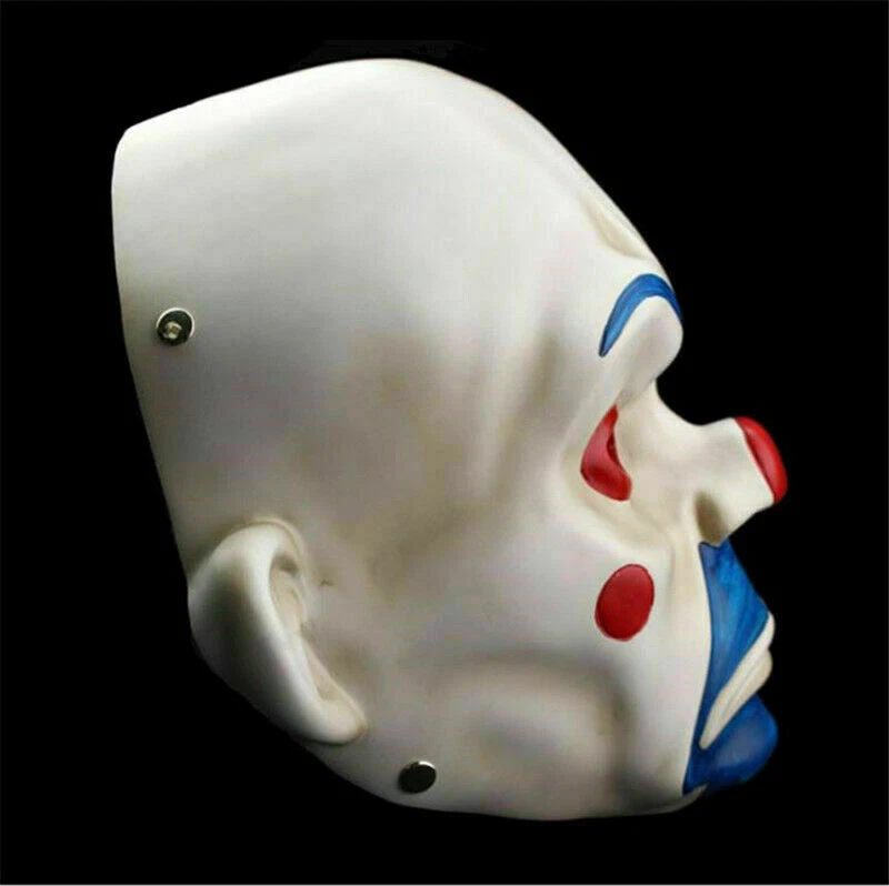 1:1 The Dark Knight Batman Joker Clown Bank Robber Resin Mask Halloween Cosplay - Image 3 of 4