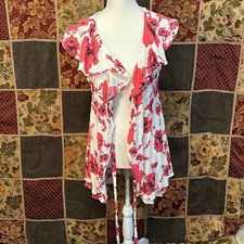 Free People French Quarter Wrap Mini Dress Women’s XS Extra Small White Floral