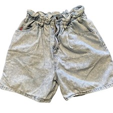 Vintage 90s Bongo Shorts- Acid Wash Pleated Denim- Sz 9- Gene Montesano Mom Jean