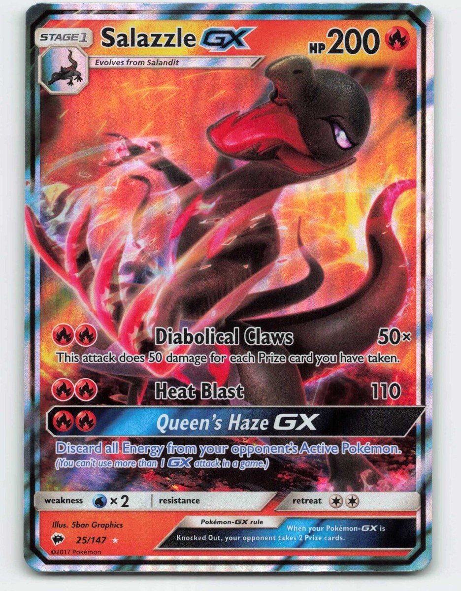 2017 Pokemon, Burning Shadows, #25/147 Salazzle GX, Holo Ultra