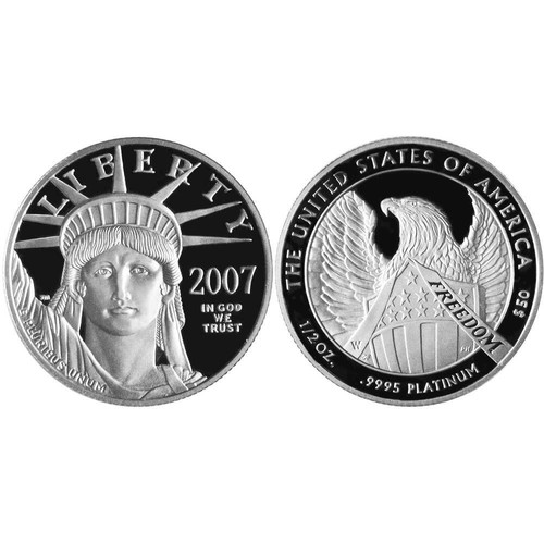 2-teiliges Set - 2007 50 $ Platinum American Eagle 10th Anniversary mit Box & COA - Bild 2 von 3