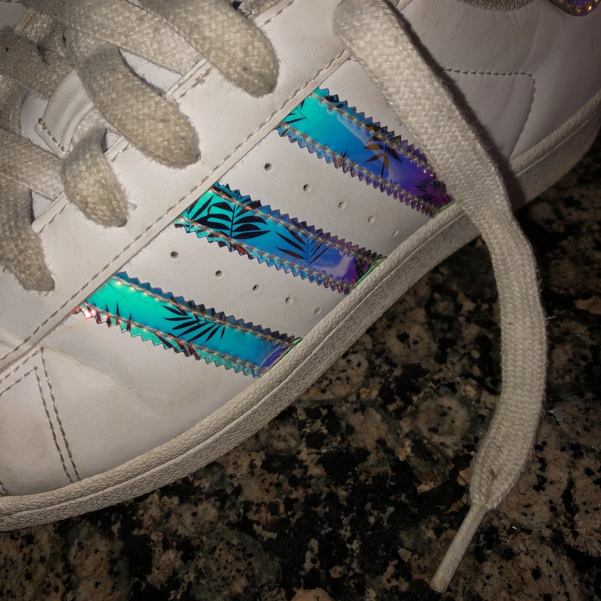 Adidas superstar rainbow sales metallic stripes
