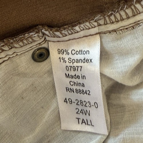 2 Woman Within 24W Tall Corduroy Pants Straight Leg Stretch Comfort Casual Plus - Picture 13 of 13