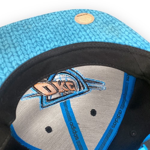 Oklahoma City Thunder Hat Mens Snapback Black Blue Orange Cap OKC Adidas - Picture 7 of 8