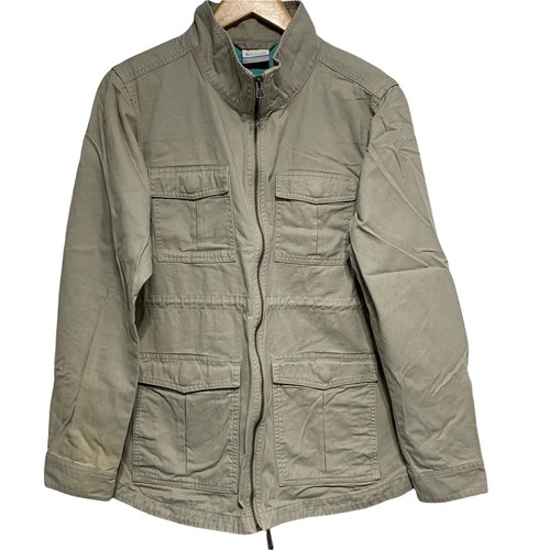 Columbia Womens Jacket L Tan Cargo Full 