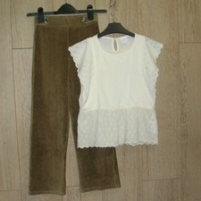 Zara Girls Brown Cord Trousers Cream Cotton Blouse Top Outfit Age 10 140cm