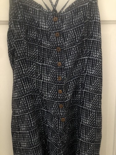 Fat Face Navy Patterned Button Front Play suit Size 12 - Picture 3 of 4