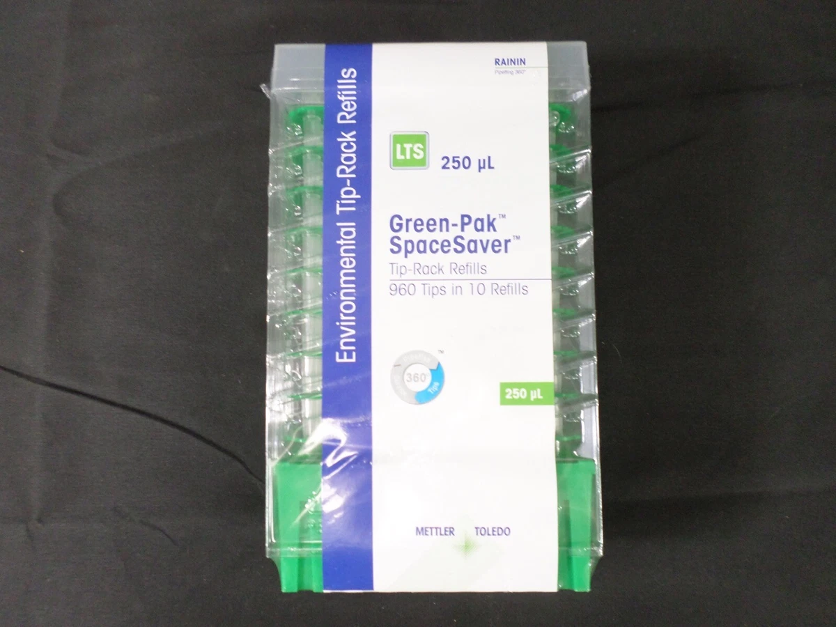 RAININ 250μL LTS Green-Pak SpaceSaver Pipette Tips GPS-L250 