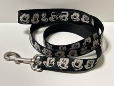 Disney Mickey Mouse Expressions Dog Pet Leash Black White 4' Long Buckle-Down