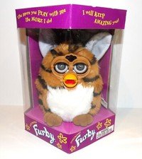 VINTAGE 1998 FURBY MODEL 70-800 TIGER STRIPE/GREY EYES NEW SEALED