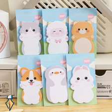  Set of 6 Cute Animal Shaped Sticky Notes  Free Gift