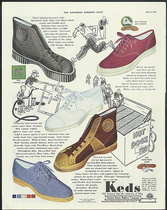 Keds Speedarch Supreme Oxfords vélo Keds États Unis chaussures en caoutchouc publicité 1938