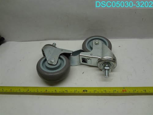 QTY=2: Ruote girevoli per mobili di bloccaggio 3-3/4"d x 1-1/8"w x 1-1/2" stelo - Foto 1 di 5