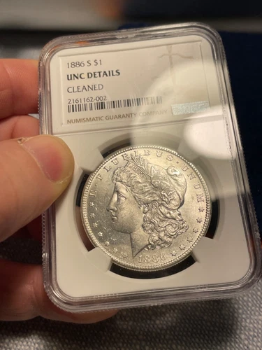 (#101549) Morgan Dollar: 1886 S - NGC Unc det -   barely cleaned!! (see video)
