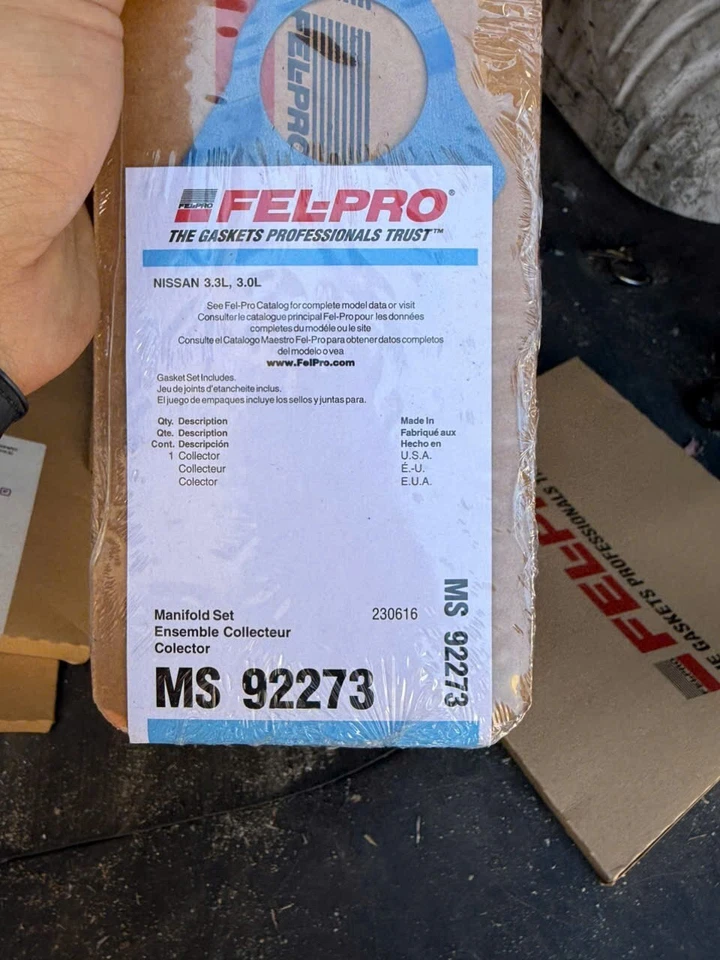 MS 92273 Junta Plenum Admisión Felpro Superior Nueva para Camión de Carrocería Dura Pathfinder D21 Foto 2 de 2