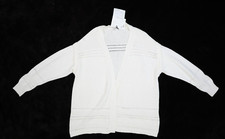 INTERMIX Selene Cotton Wrap Cardigan Open Front Sweater Ivory Knit Womens L READ