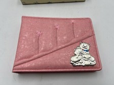 Album Nascita Fotografico 15x20 In Pelle E Argento Ag Laminato Rosa Bambina