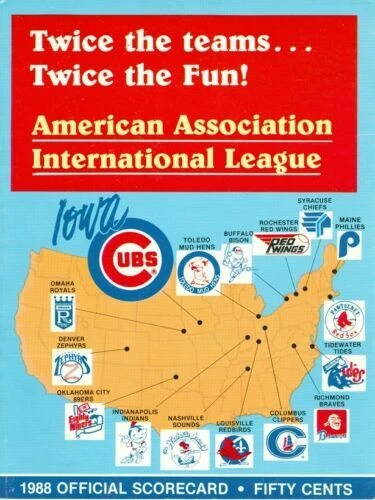 Iowa Cubs 1988 Vintage MLB Programs