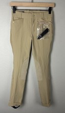 NWT Ariat Unisex Youth 10R Heritage Elite Riding Pants Knee Patch Breeches Tan