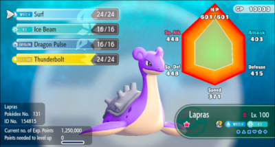 Pokemon Let's Go Pikachu/Eevee 6IV Max AV Shiny Lapras UK