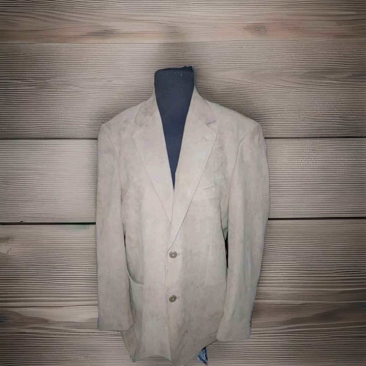 Pronto Uomo Men Tan Faux Suede Single Stitched Lapel Blazer Sport