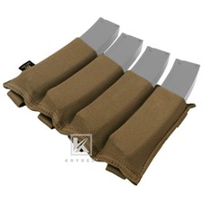 KRYDEX Quadruple Modular Magazine Pouch Tactical Elastic Mag Carrier MOLLE Coyot