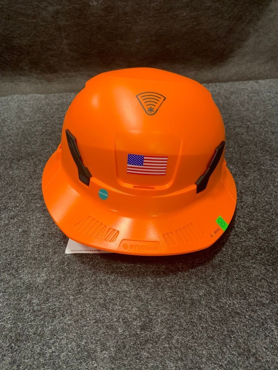 STUDSON Full Brim Vented Class C Safety Helmet with Logo (Hoffman) Orange