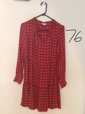 Loft Women Long Sleeves Dress, Red, size S