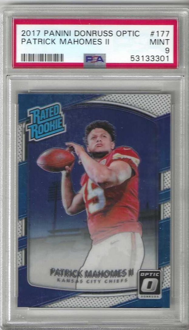 2017 Donruss Optic PATRICK MAHOMES II Kansas City Chiefs Rookie #177 PSA 9 MINT