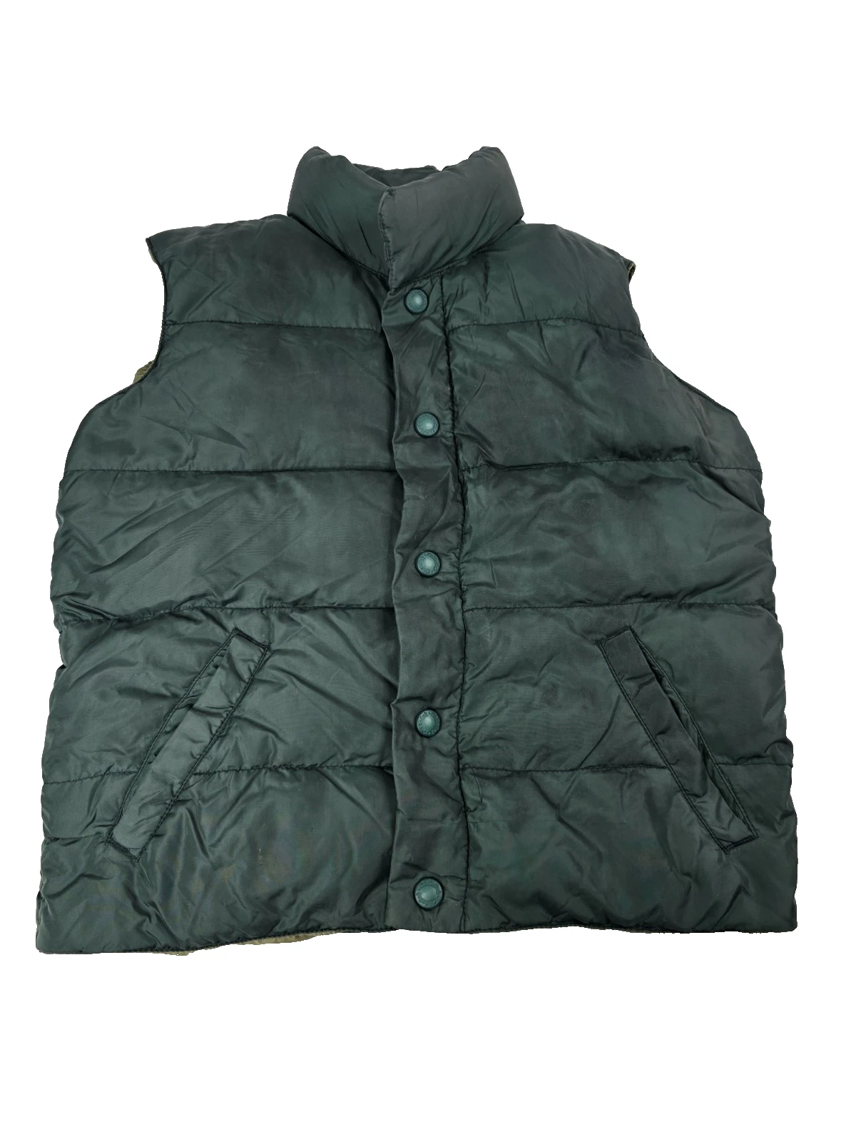 Cabelas Northern Goose Down Puffer Vest Mens Small Green Hunting Padded Quilted