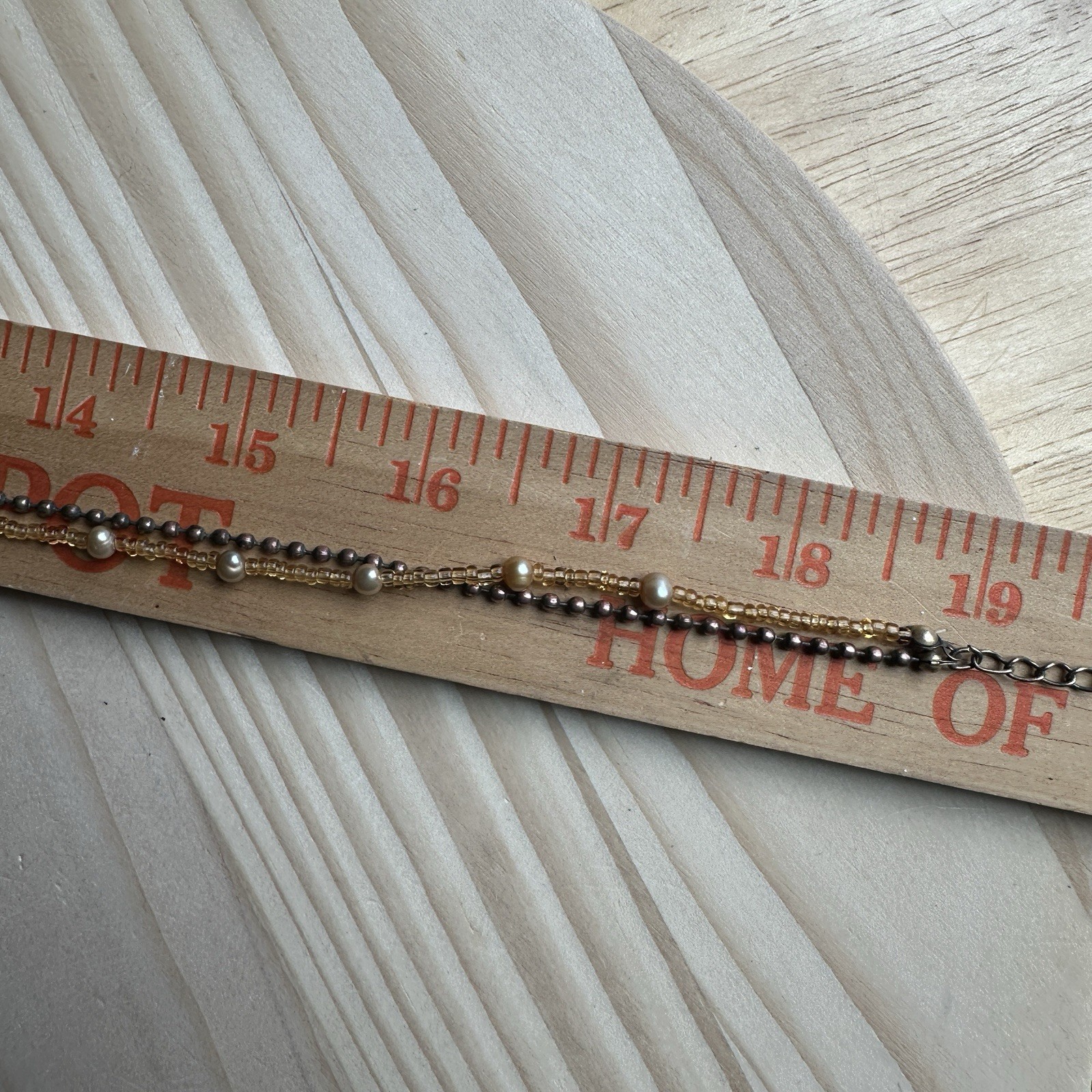 VTG Statement Necklace 19" Beaded MOP Shell Bloom… - image 8