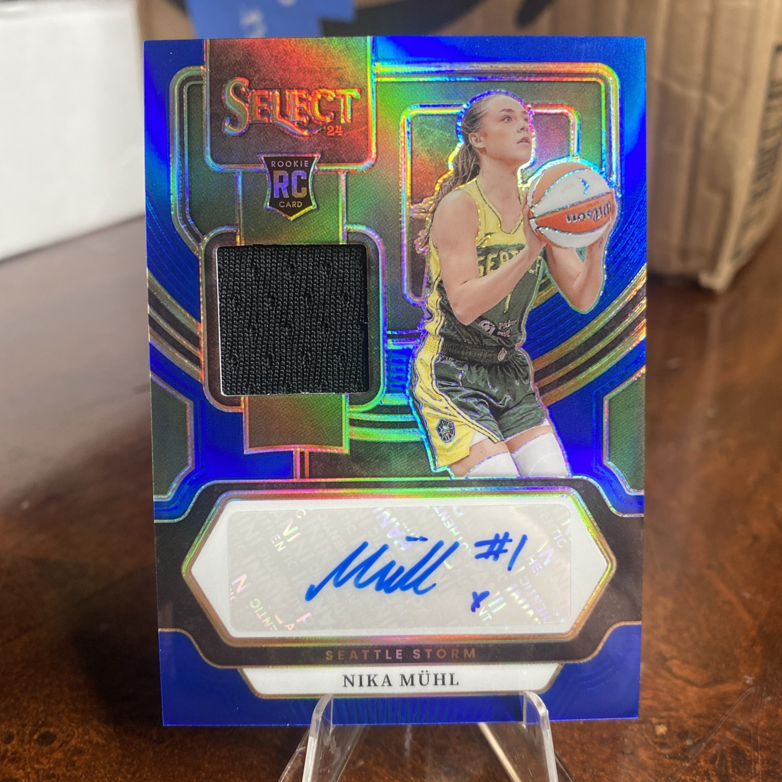 2024 Select Nika Muhl /49 Blue Patch Auto Rc Storm